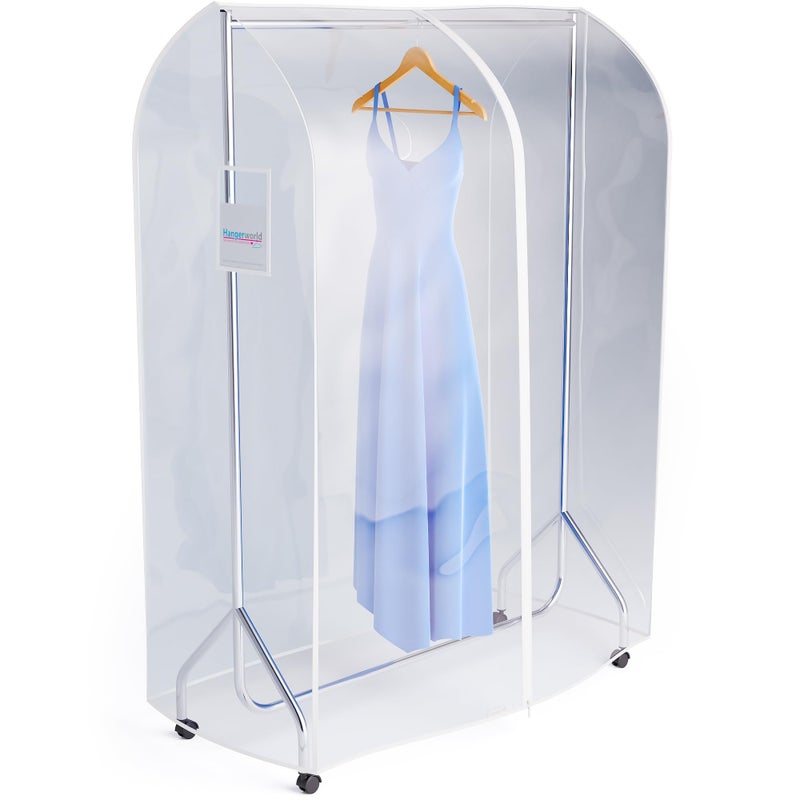 HANGERWORLD 4ft Clothes Garment Rack Cover for Open Closet Clear Showerproof COVER ONLY (48"x24"x65") - Image 1